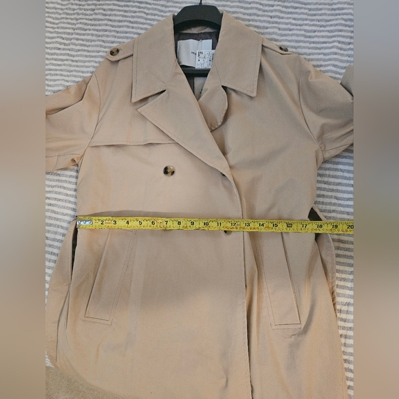 NWT Mango Double-Breasted Trench Coat Cream/Tan - Picture 15 of 16
